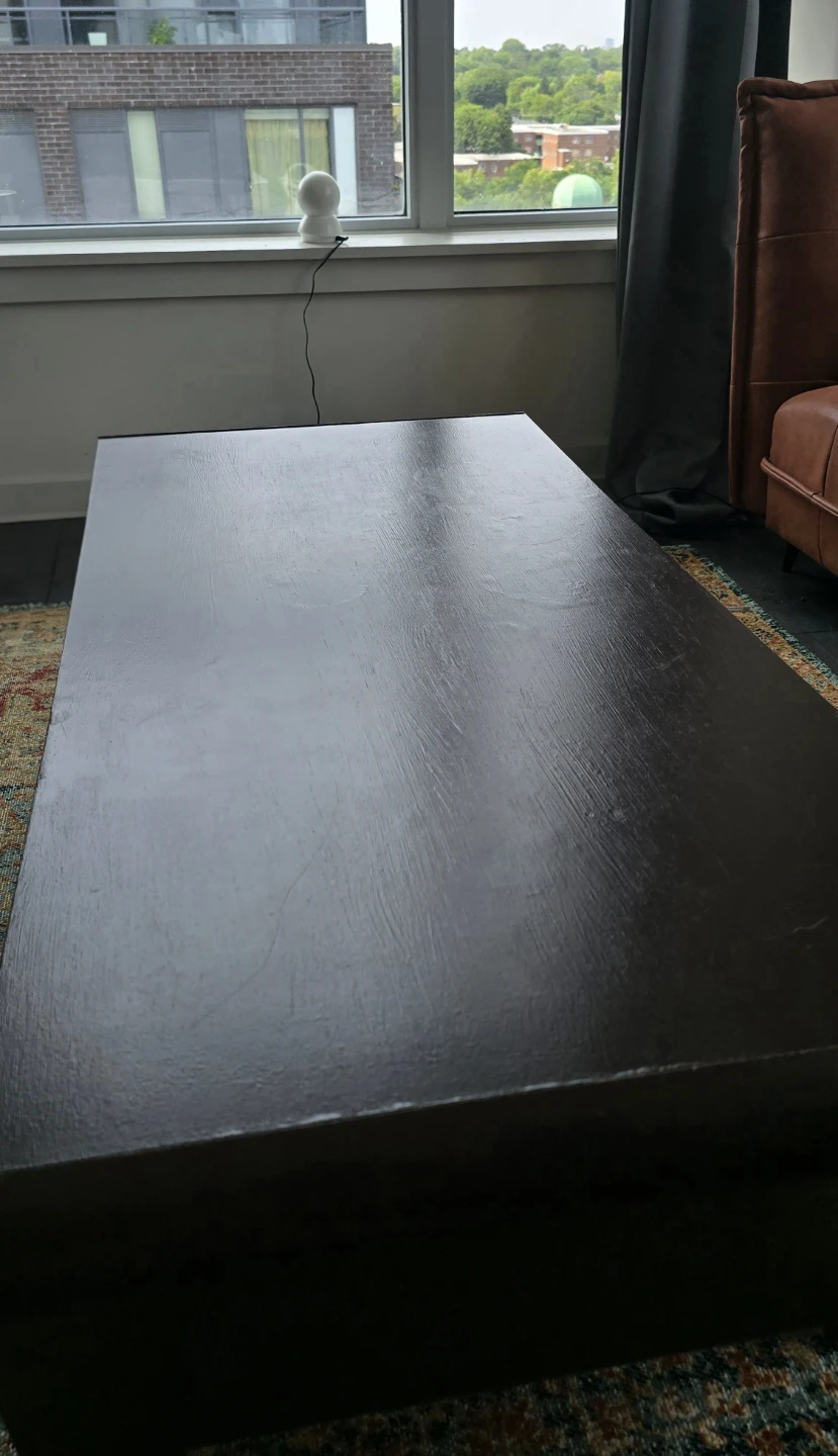 Dark Wood Coffee Table with Drawer - photo 4