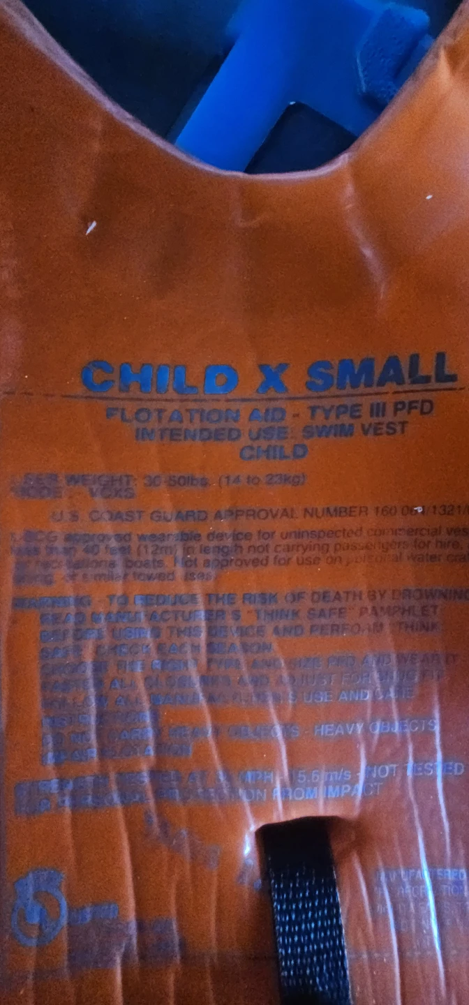 Child X-Small Orange Life Jacket - photo 3