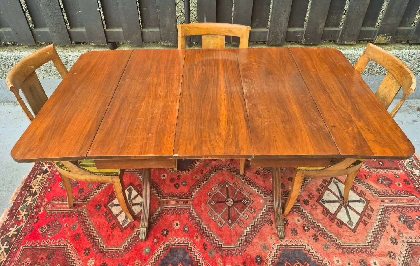 Antique Drop Leaf Walnut Dining Table With 1 Extension - photo 2