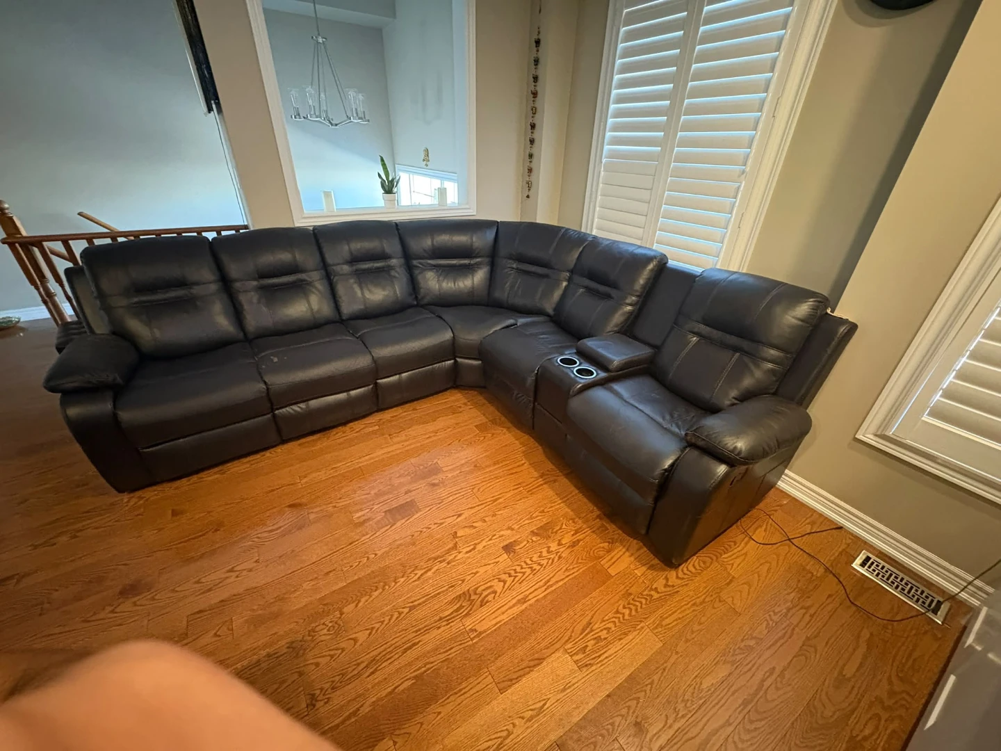 Dark Brown Leather Sectional Sofa with Recliners - photo 4