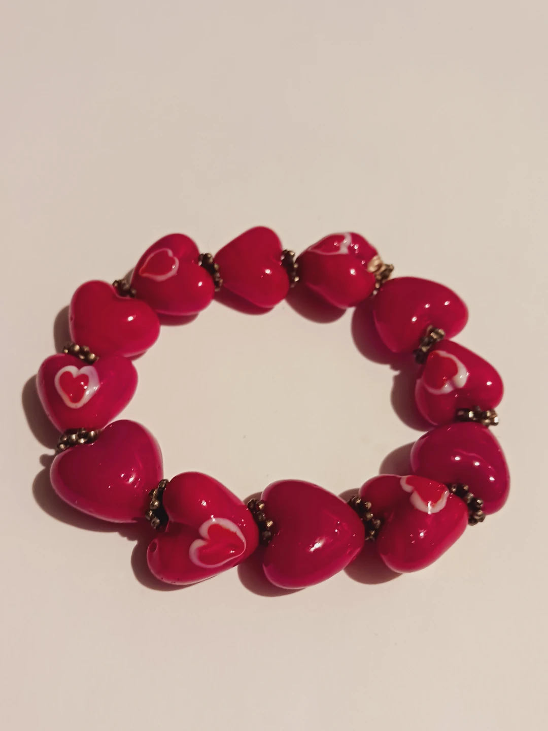 Heart Glass ❤️ Charms Beaded Bracelet - photo 3