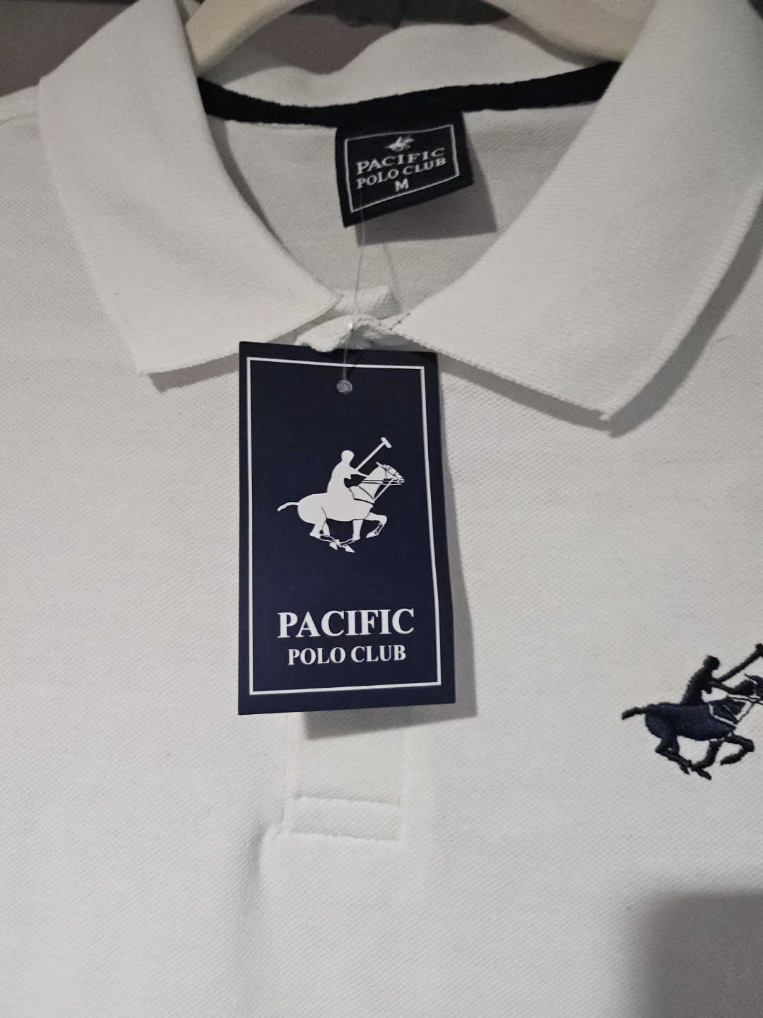 Pacific Polo Club White Polo Shirt - Size M - photo 2
