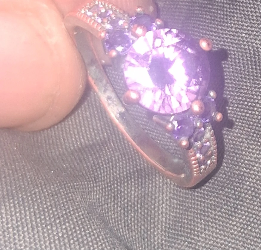 Copper Purple Gemstone Ring (SyntheticZircon) size 9