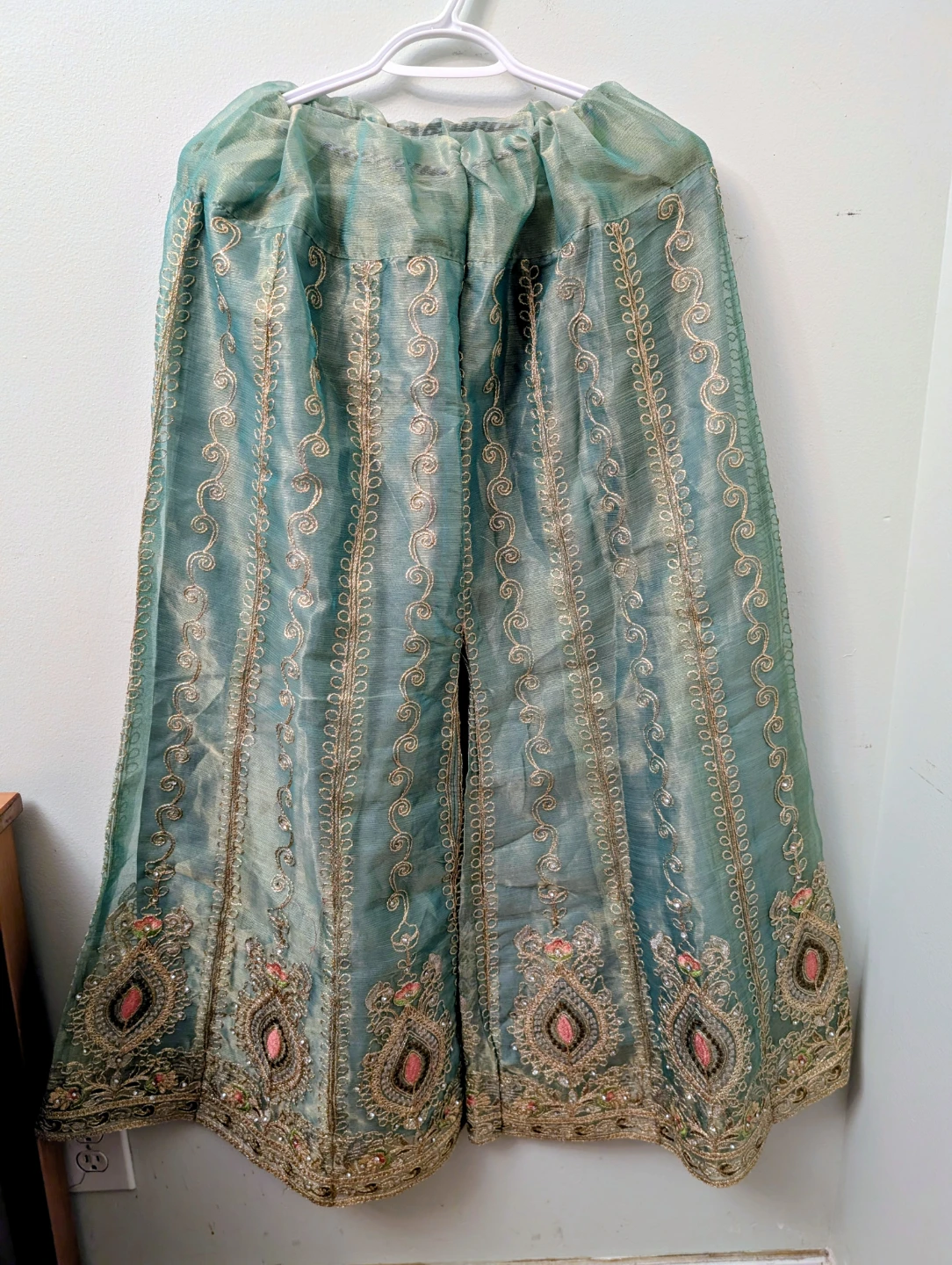 Embellished Teal Kurti with Pants and Dupatta Set - photo 4