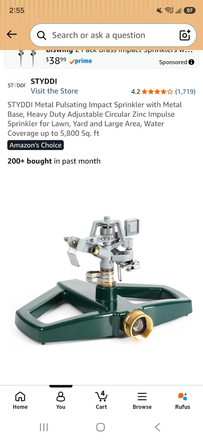 Metal Pulsating Impact Sprinkler with Metal Base - photo 5