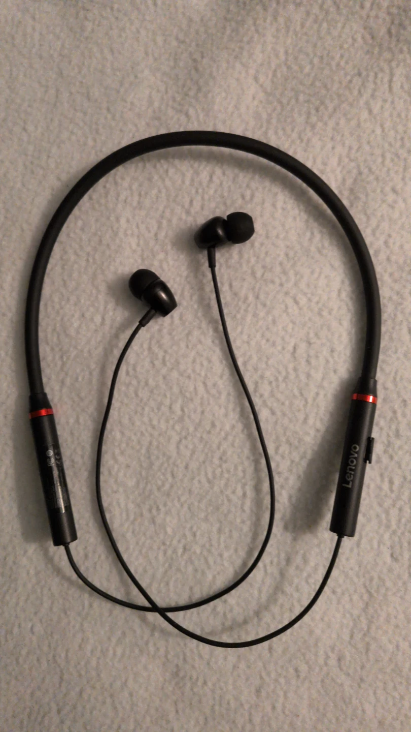 Lenovo Wireless Neckband Earbuds - Black