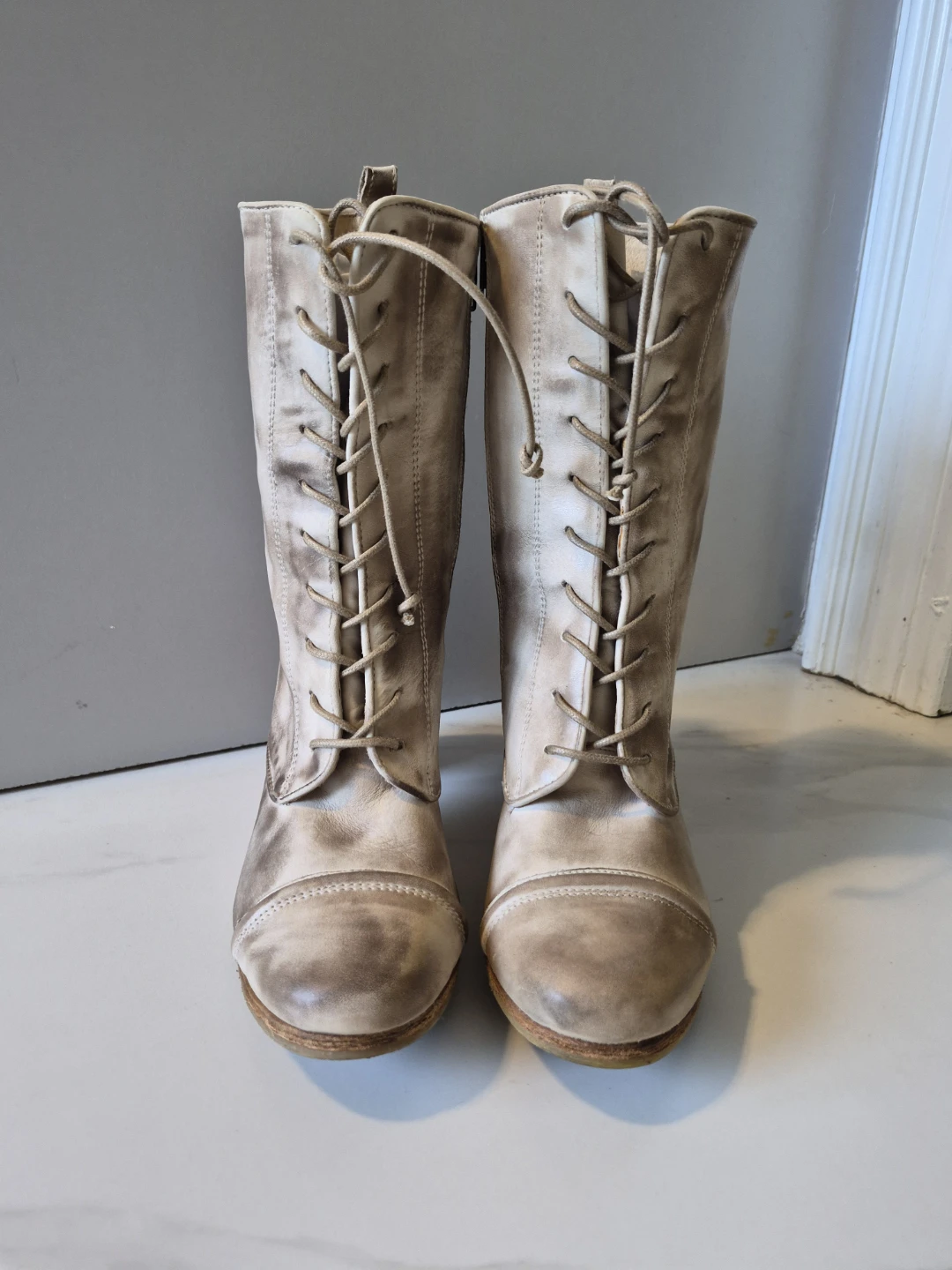 AllSaints Amarante Distressed Leather Boots Size 38 - photo 4