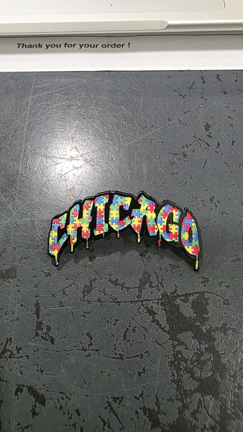 Chicago Puzzle Piece Drip Pin