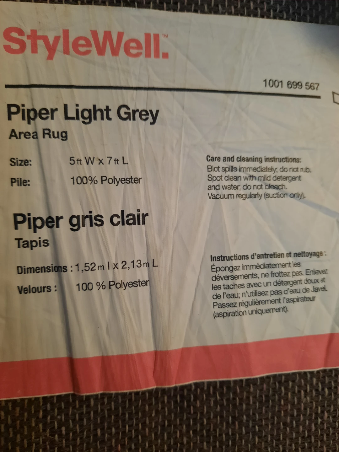 StyleWell Piper Light Grey Area Rug - photo 2