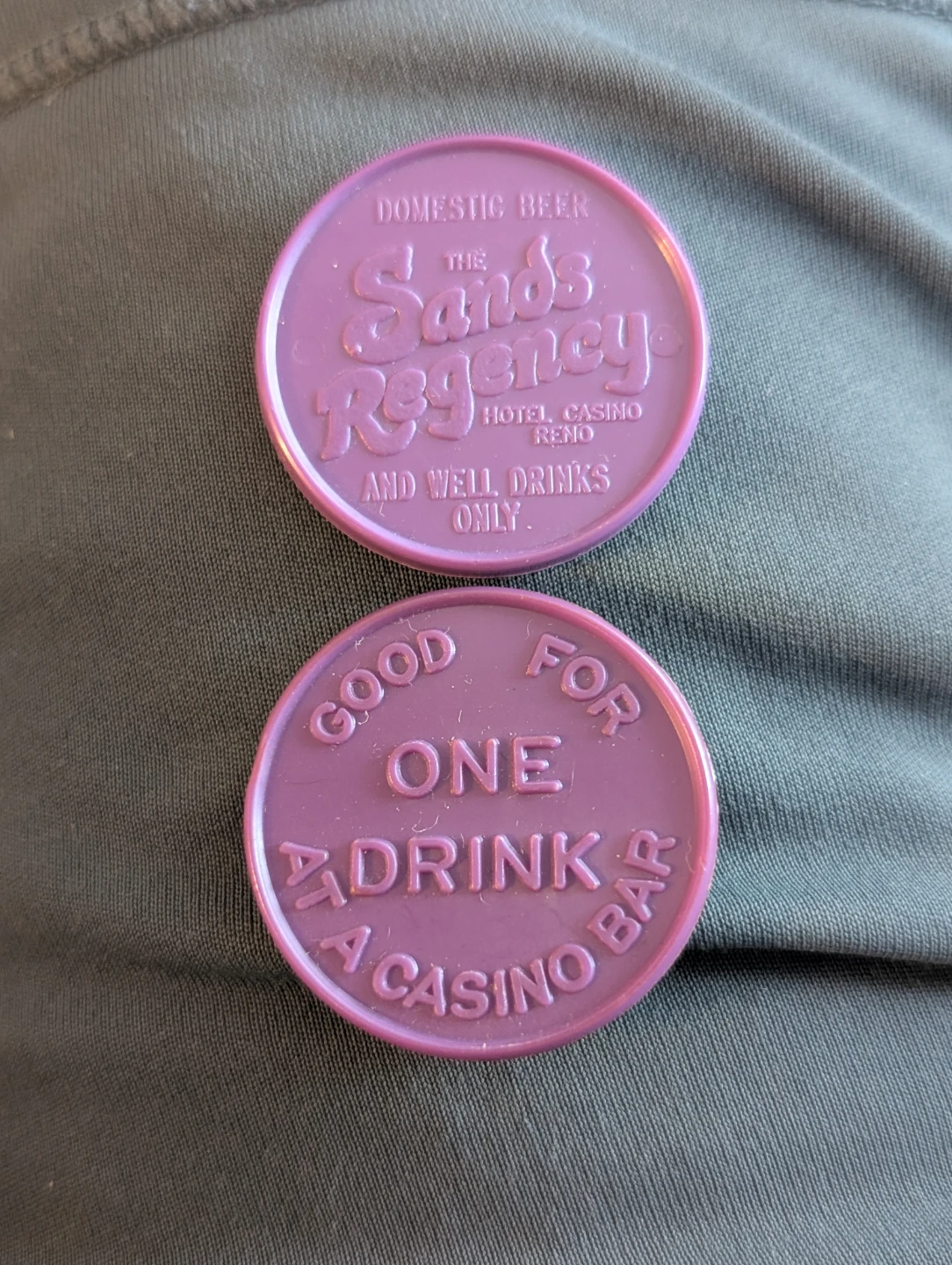 Sands Regency Hotel Casino Token for One Drink