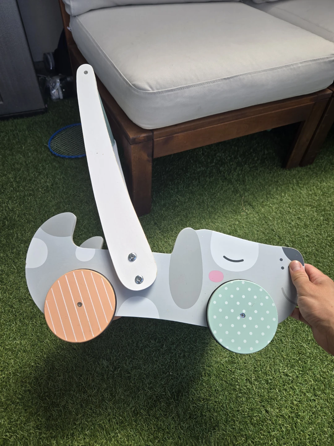 Baby toddler real wood push toy wagon - photo 4