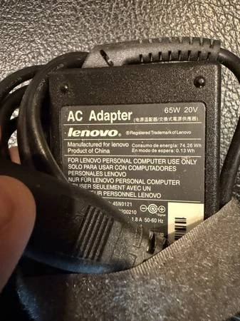 Lenovo 65W 20V AC Adapter 45N0121 - photo 2