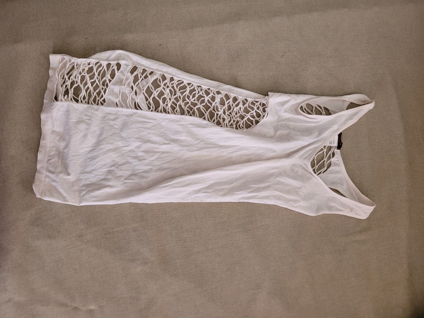 White Mesh Detail dress