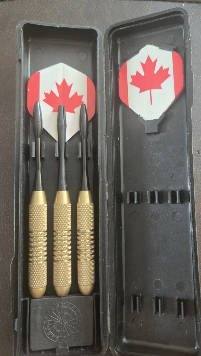 Set of 3 Darts with Canadian Flag Flights in Case FIRM PRICE