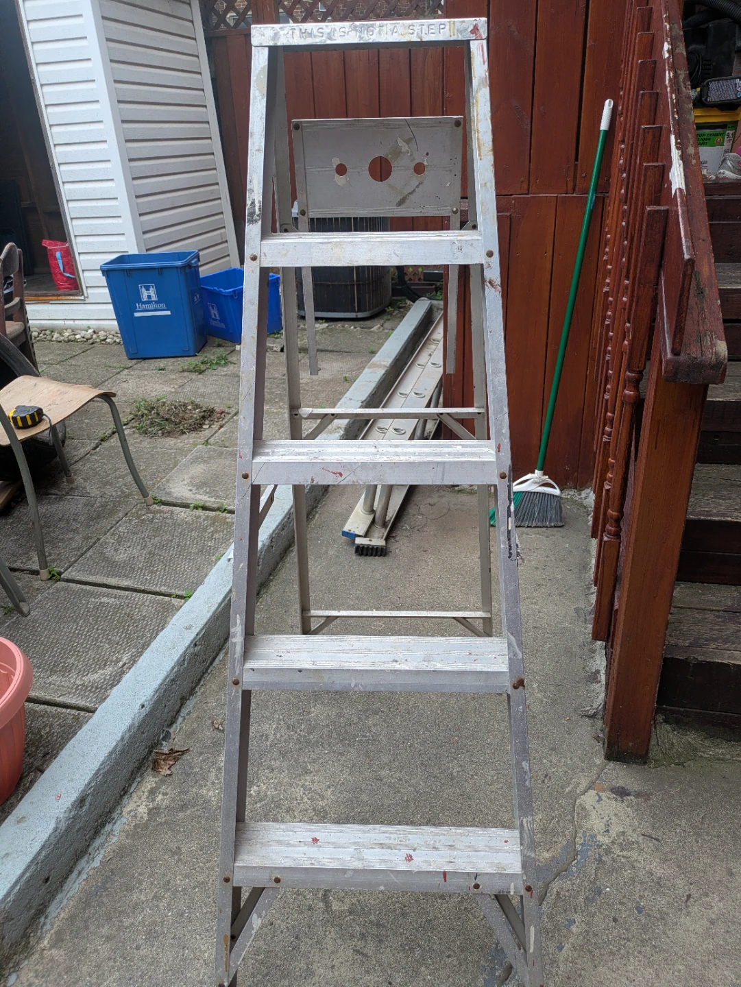 55" Aluminum Step Ladder - photo 2