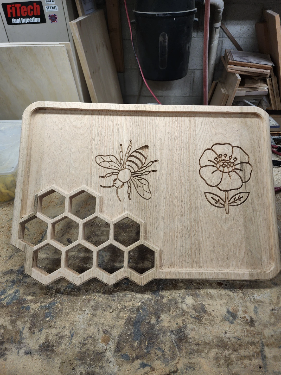 Charcuterie Serving Tray with Bee and Honeycomb Design