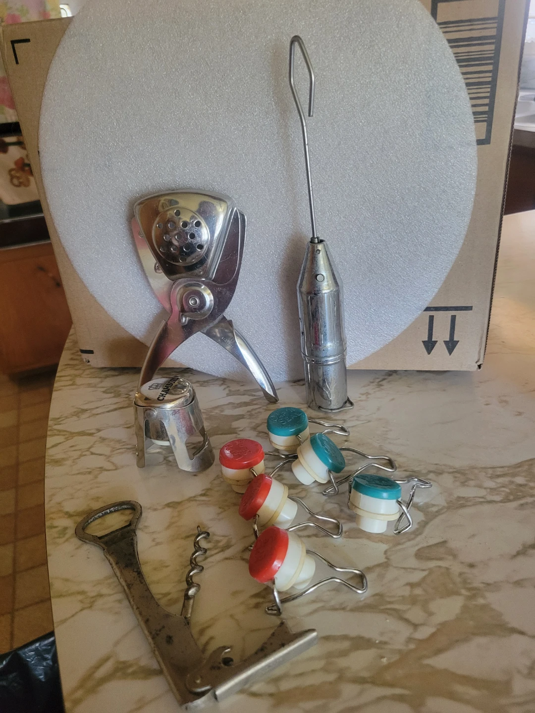 Assorted Vintage  Barware Tools & Wine Bottle Stoppers