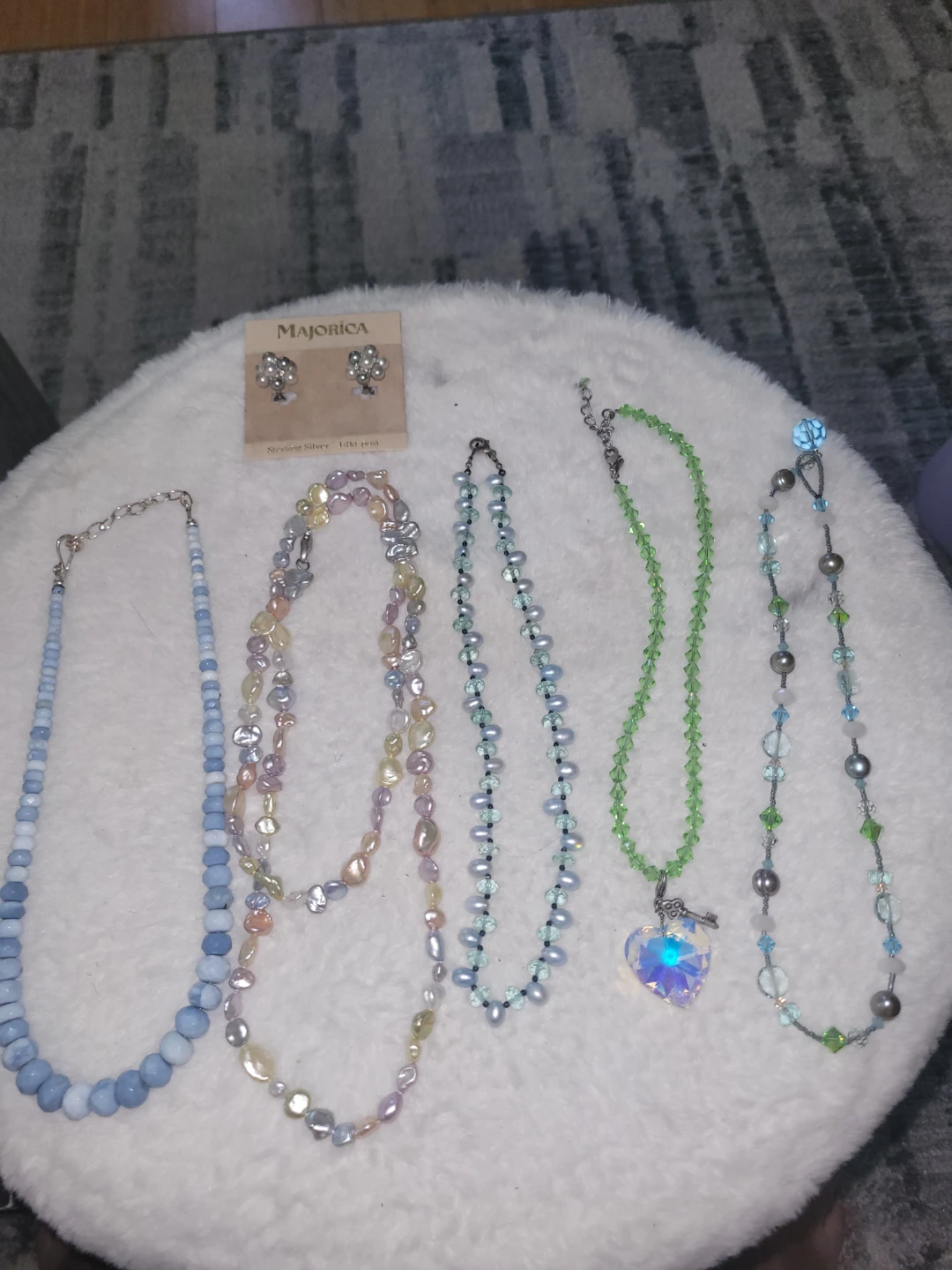 Majorica Earrings and Assorted Necklaces