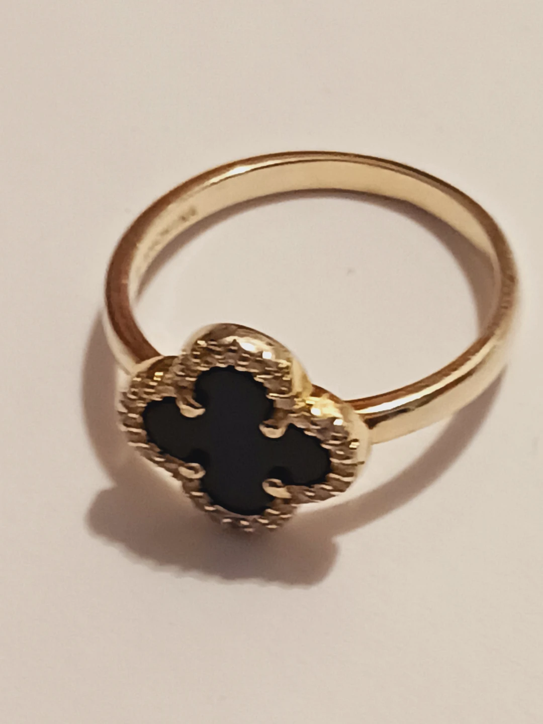 New !! Gold Overlay Sterling Silver 925 🍀 Ring .7. - photo 2