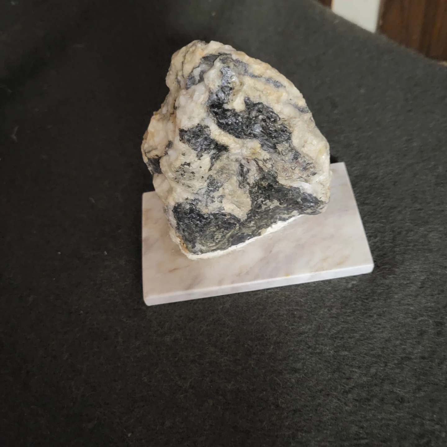 Decorative Rock on Marble Stand