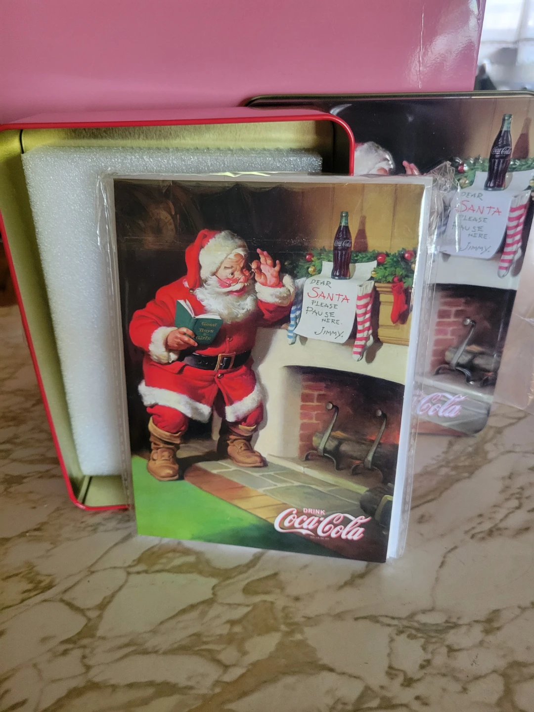 Coca-Cola Limited Edition Santa Claus Collectible Card Tin - photo 2