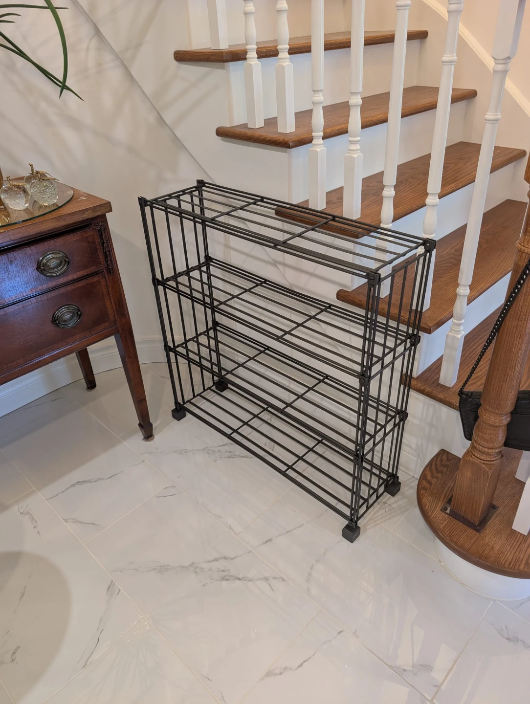Mid Century Black 4-Tier Iron Art Rack Bookshelf - photo 2