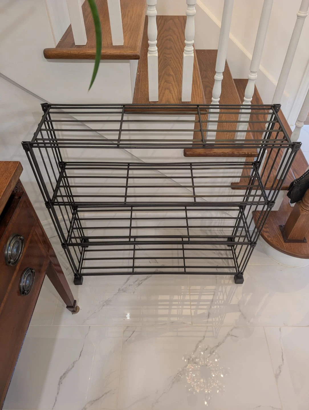 Mid Century Black 4-Tier Iron Art Rack Bookshelf - photo 3