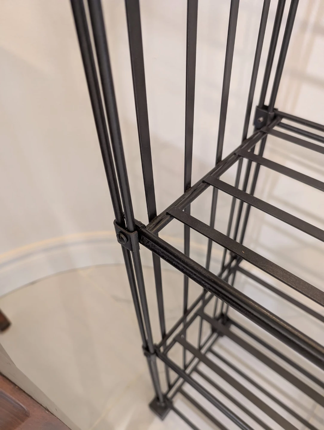 Mid Century Black 4-Tier Iron Art Rack Bookshelf - photo 4
