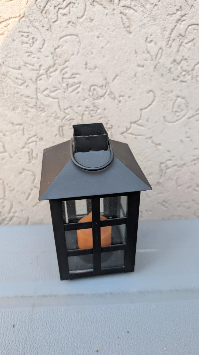 Black Metal Lantern with Candle - photo 2
