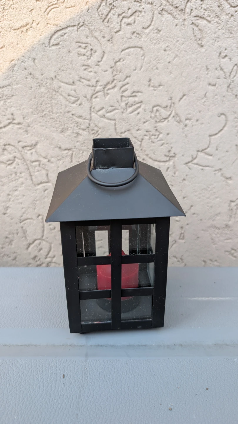 Black Metal Lantern with Candle - photo 3