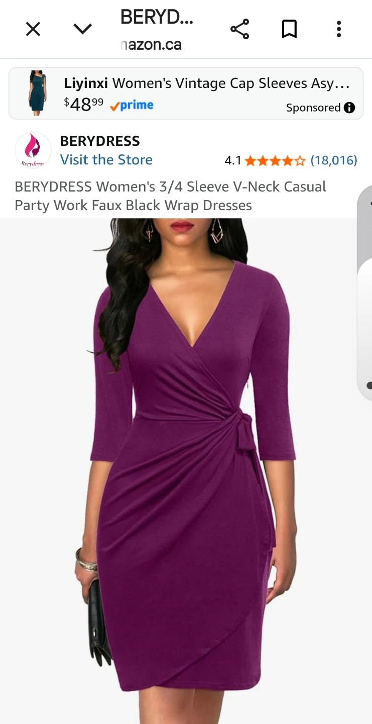 BERY DRESS Women's Burgundy Wrap Dress