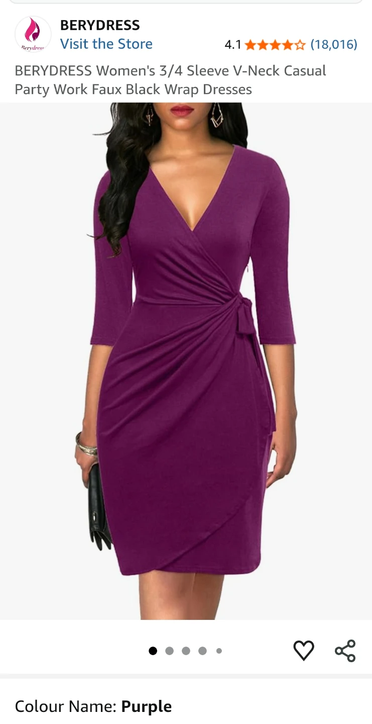BERY DRESS Women's Burgundy Wrap Dress - photo 2