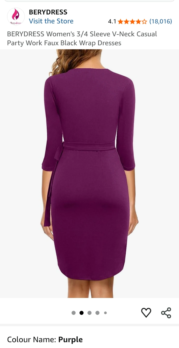 BERY DRESS Women's Burgundy Wrap Dress - photo 3