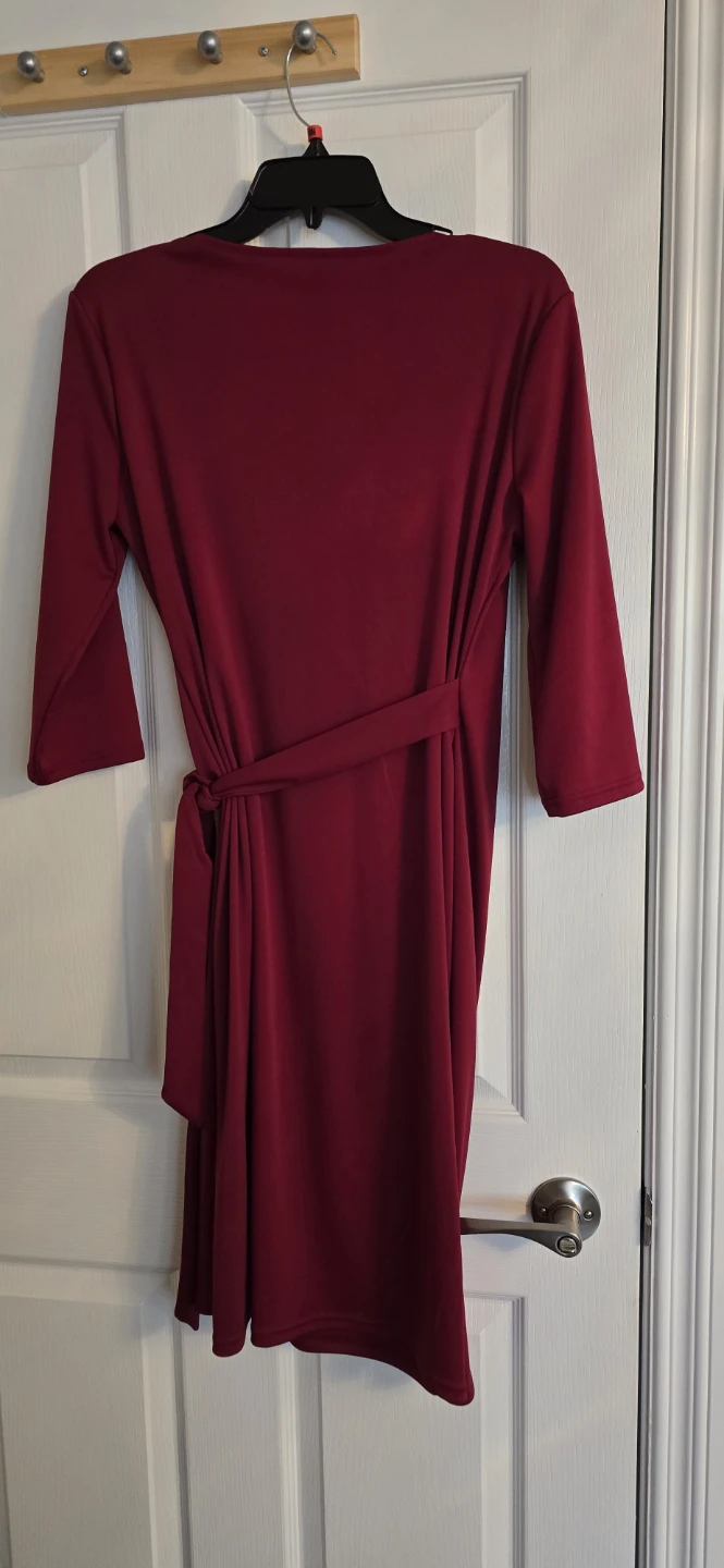 BERY DRESS Women's Burgundy Wrap Dress - photo 5