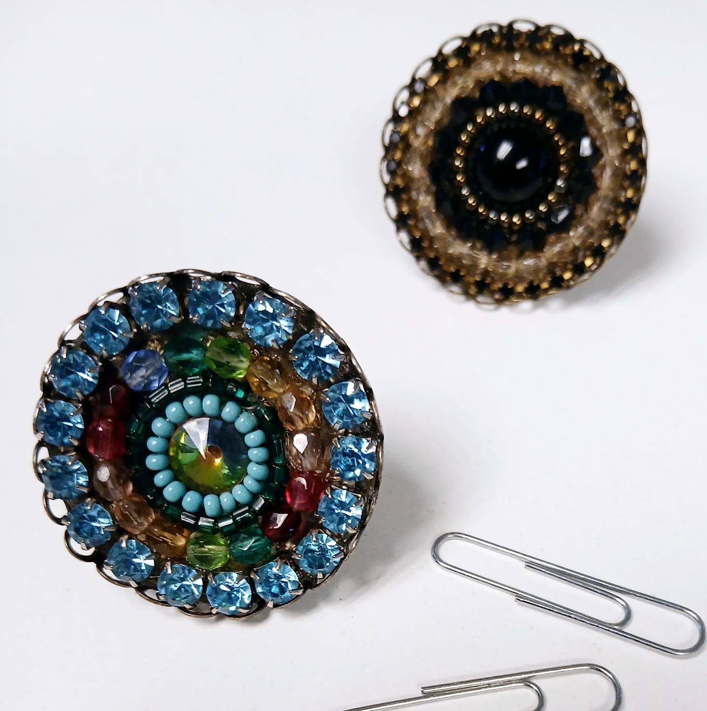 Vintage Beaded Large Statement Ring - photo 4