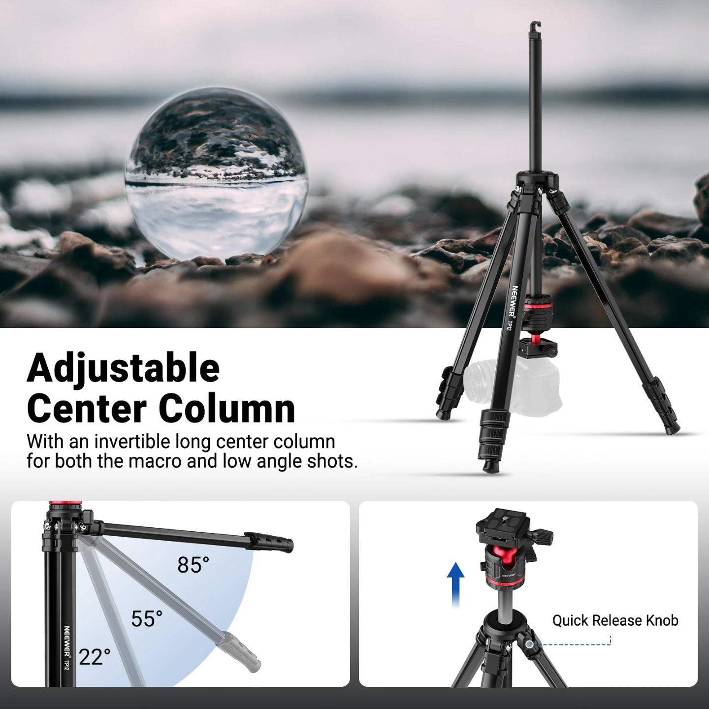 Neewer Aluminum Alloy Travel Tripod - photo 4
