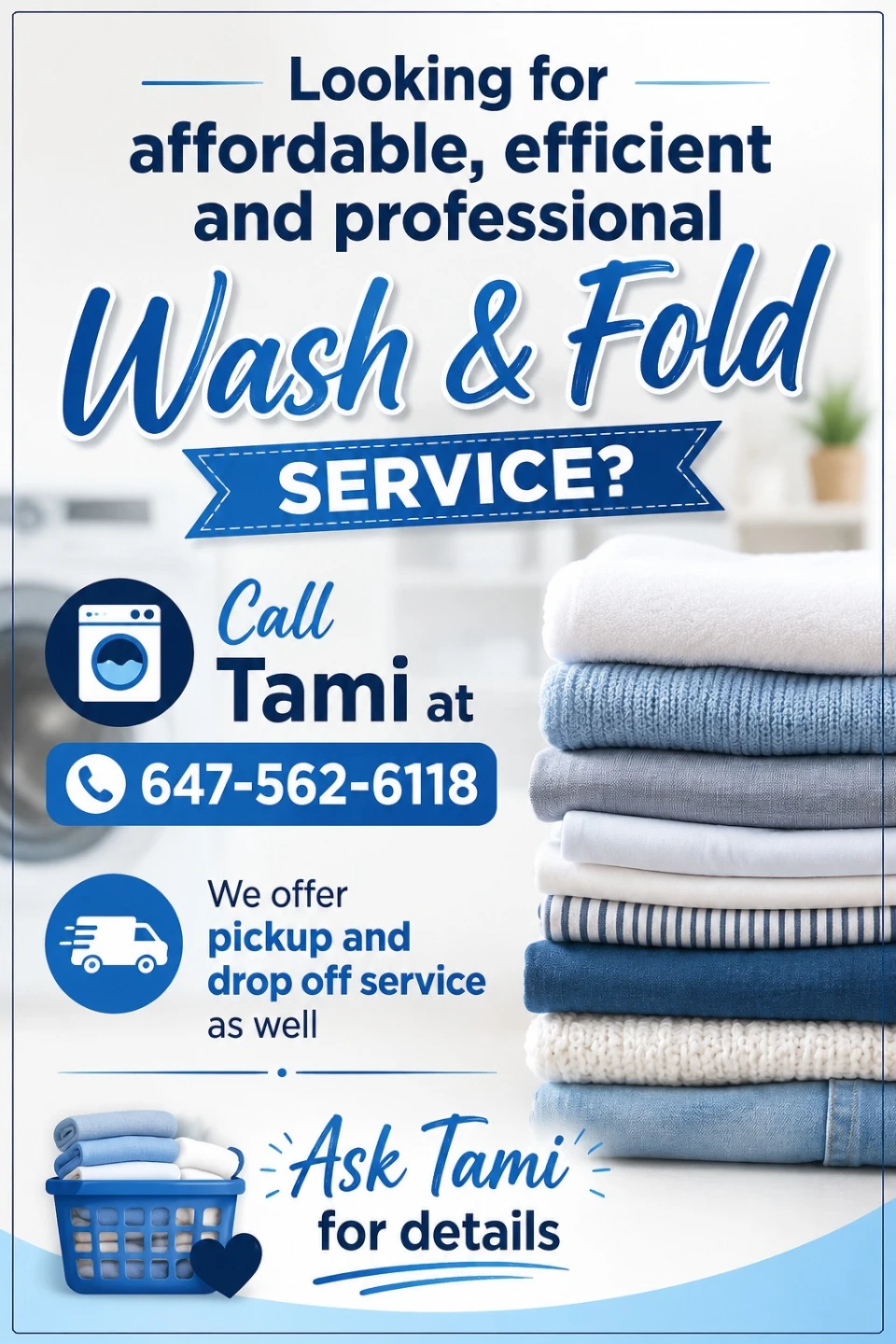 Wash and folding laundry