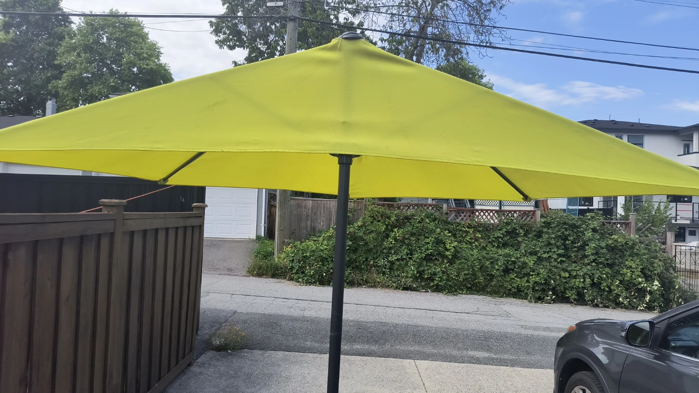 Yellow Patio Umbrella with Base