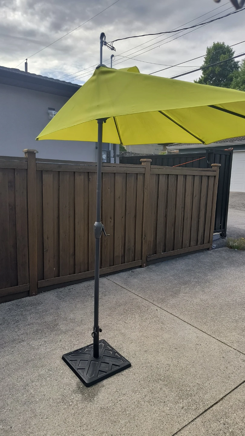 Yellow Patio Umbrella with Base - photo 3