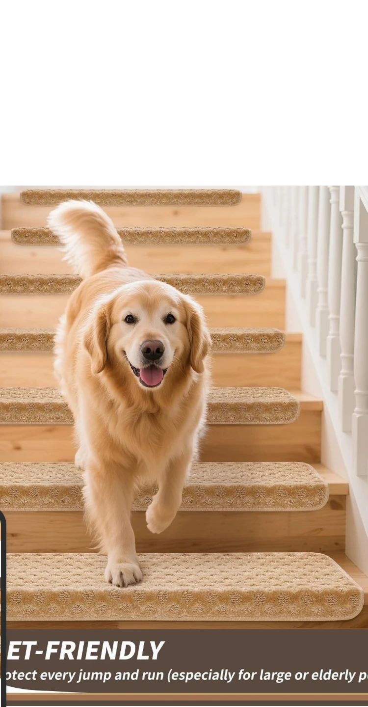Carpet Stair Treads Set (32" x 9.5") - Beige - photo 4