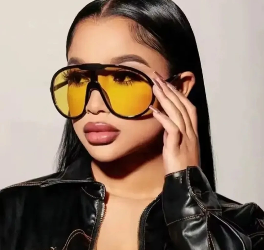 Yellow Oversized Aviator Sunglasses