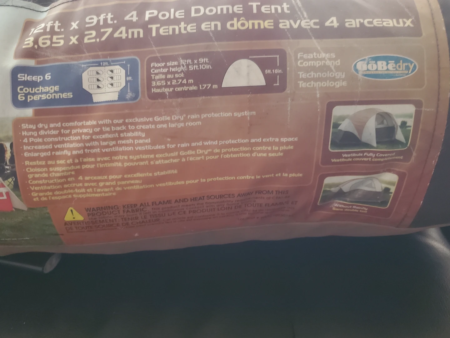 Ozark Trail 12ft. x 9ft. 4 Pole Dome Tent - Sleeps 6