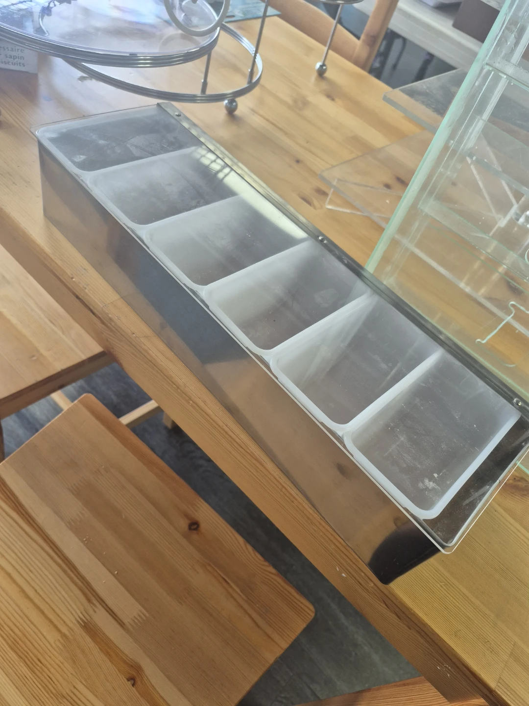 Stainless Steel Condiment Dispenser with 4 Compartments