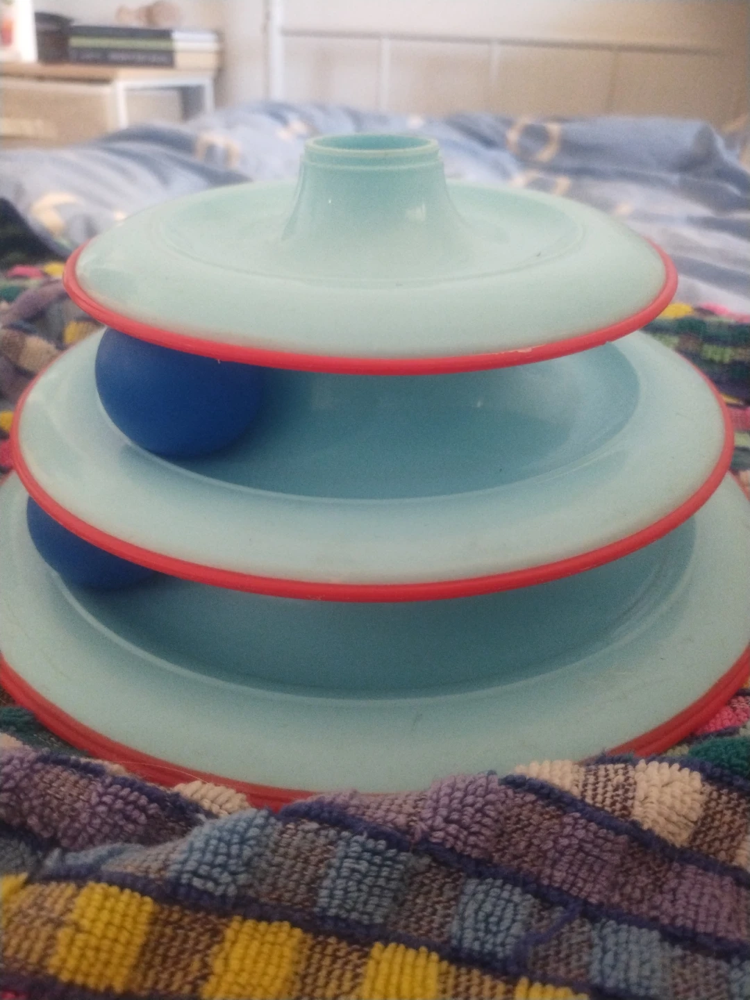 Blue Cat Toy Spinning Tower