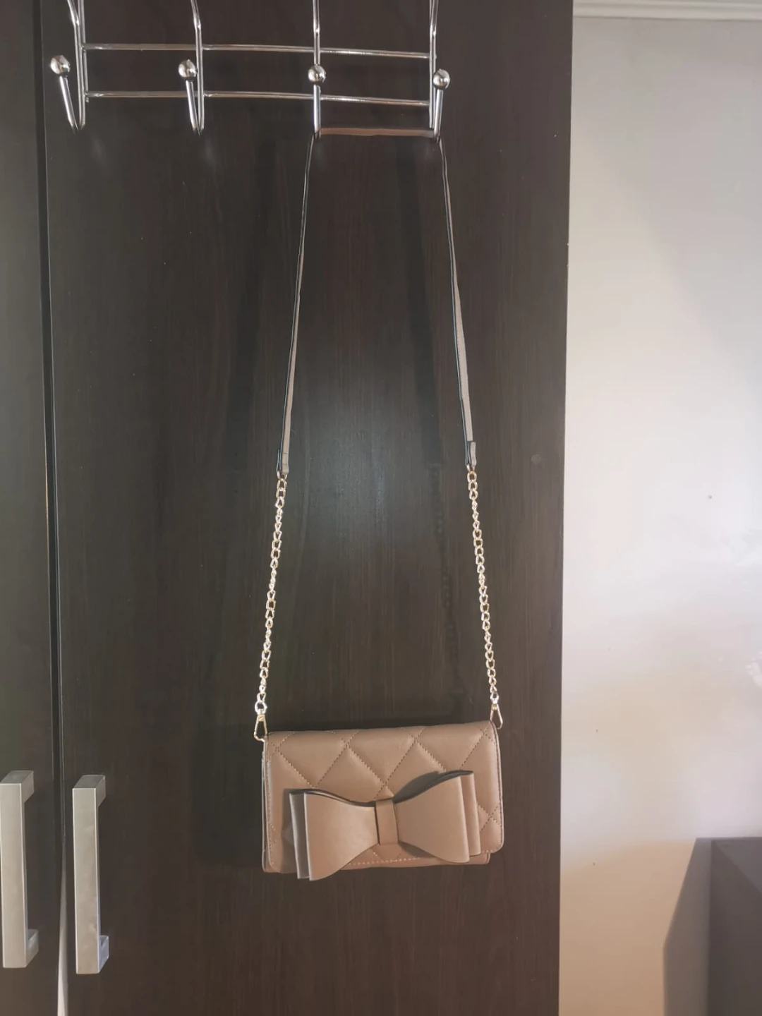 Quilted Bow Clutch Wallet with Chain Strap