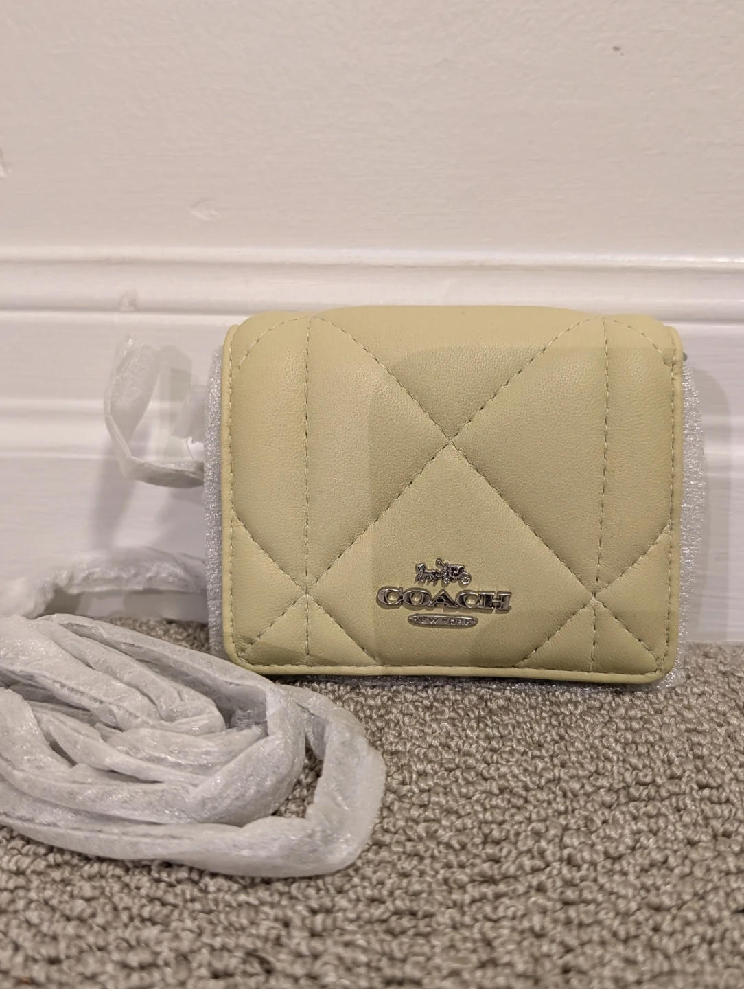Coach Quilted Wallet - Pale Yellow