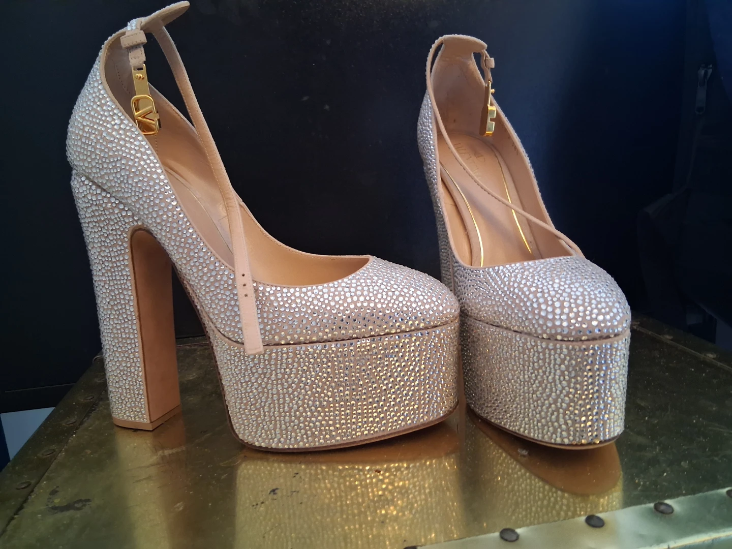 Valentino Garavani Crystal Platform Heels - photo 2