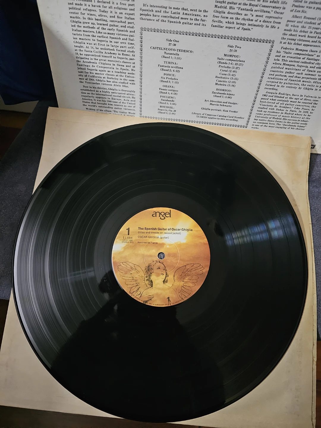 The Spanish Guitar of Oscar Ghiglia - Angel Records Vinyl LP - photo 3