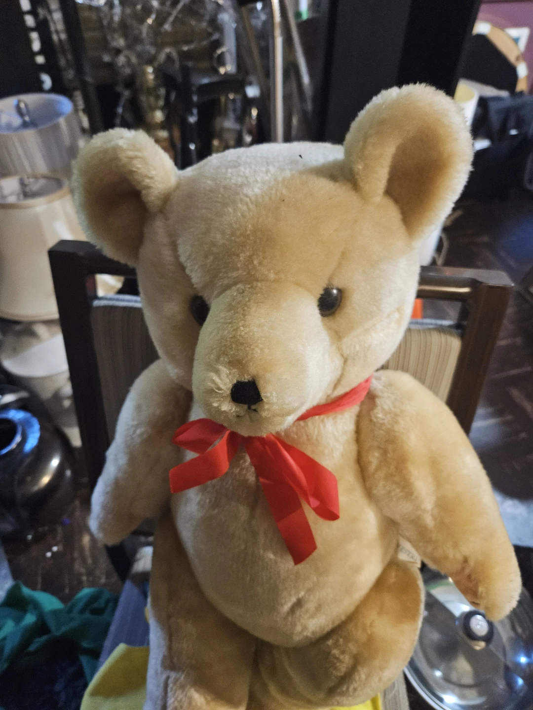 Large Classic Teddy Bear with Red Ribbon - photo 4