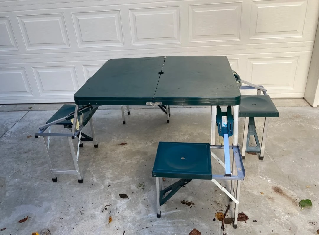 Folding Camping Table with Chairs. Picnic table